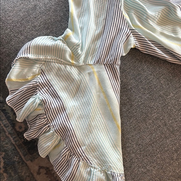 Boho Style Striped Off-Shoulder Ruffle Sleeve Top - Picture 10 of 10